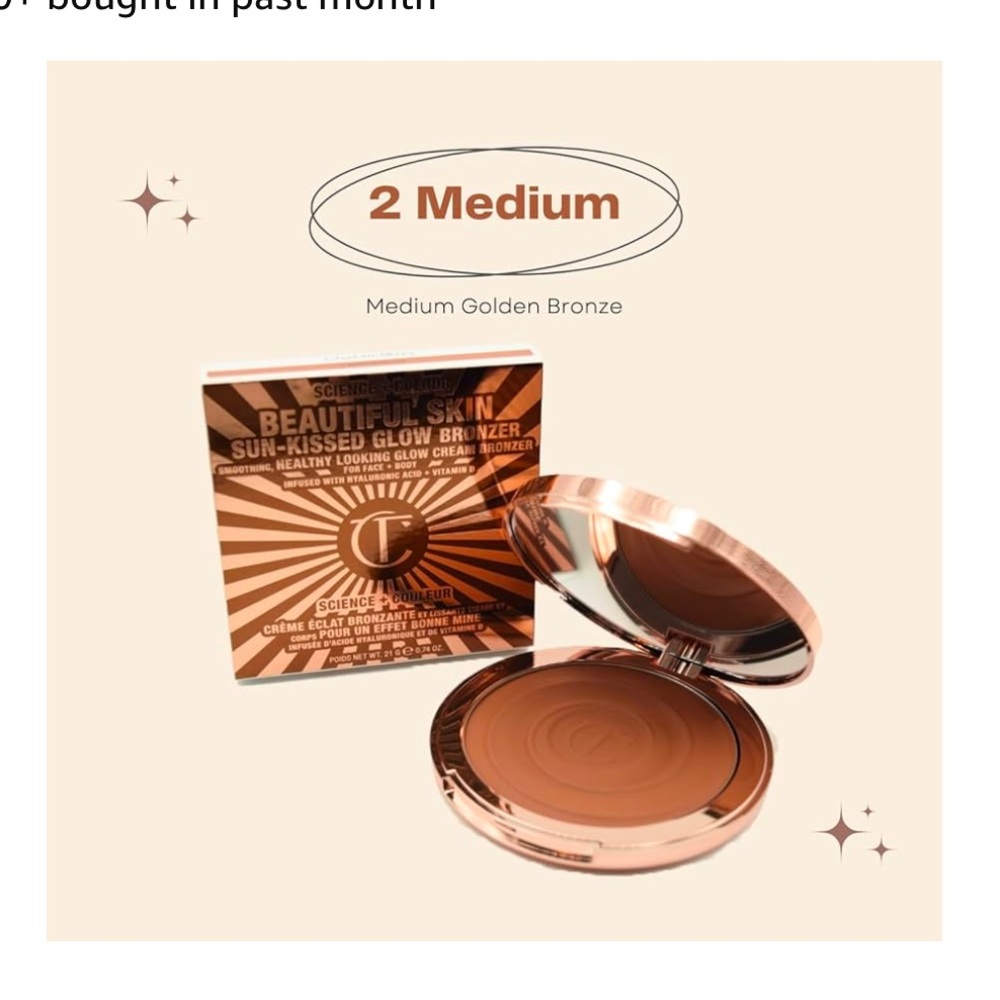 Charlotte Tilbury Beautiful Skin Sun-Kissed Glow Cream Bronzer in color 2 Medium